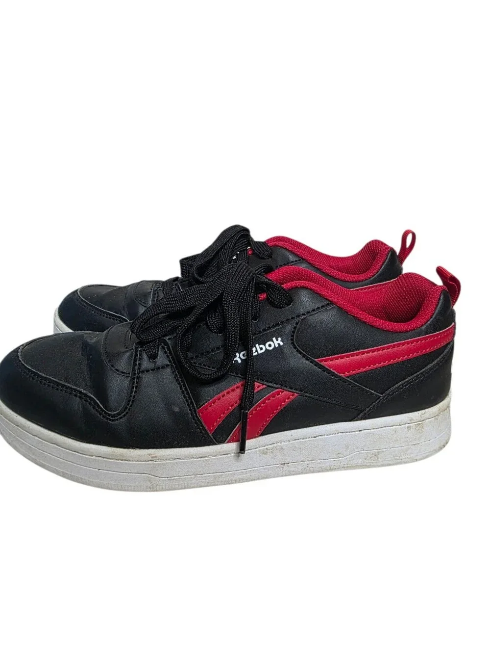 Reebok Men's/boys Low Top Lace-Up Athletic Sneakers Black/Red/White Size 7